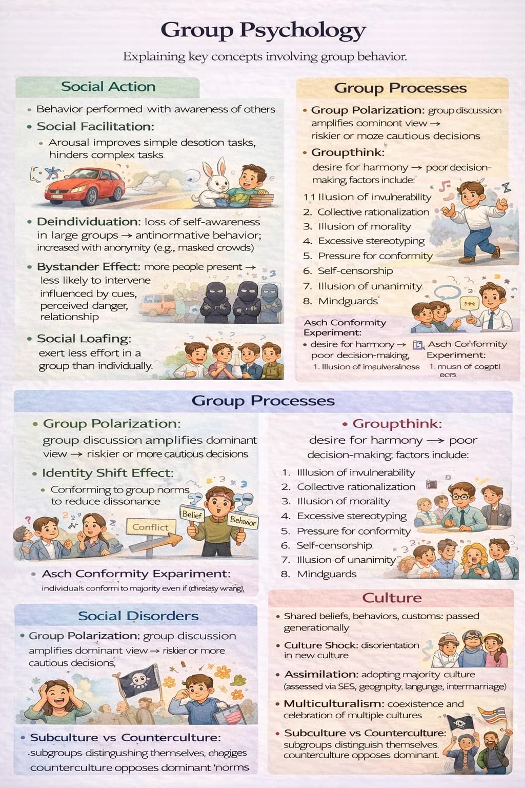 Diagram from the Social Processes, Attitudes, and Behavior MCAT notes
