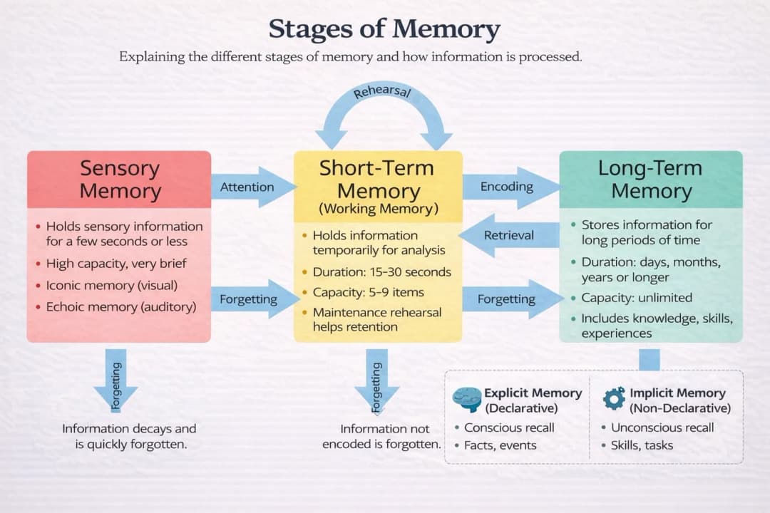 Diagram from the Learning and Memory MCAT notes