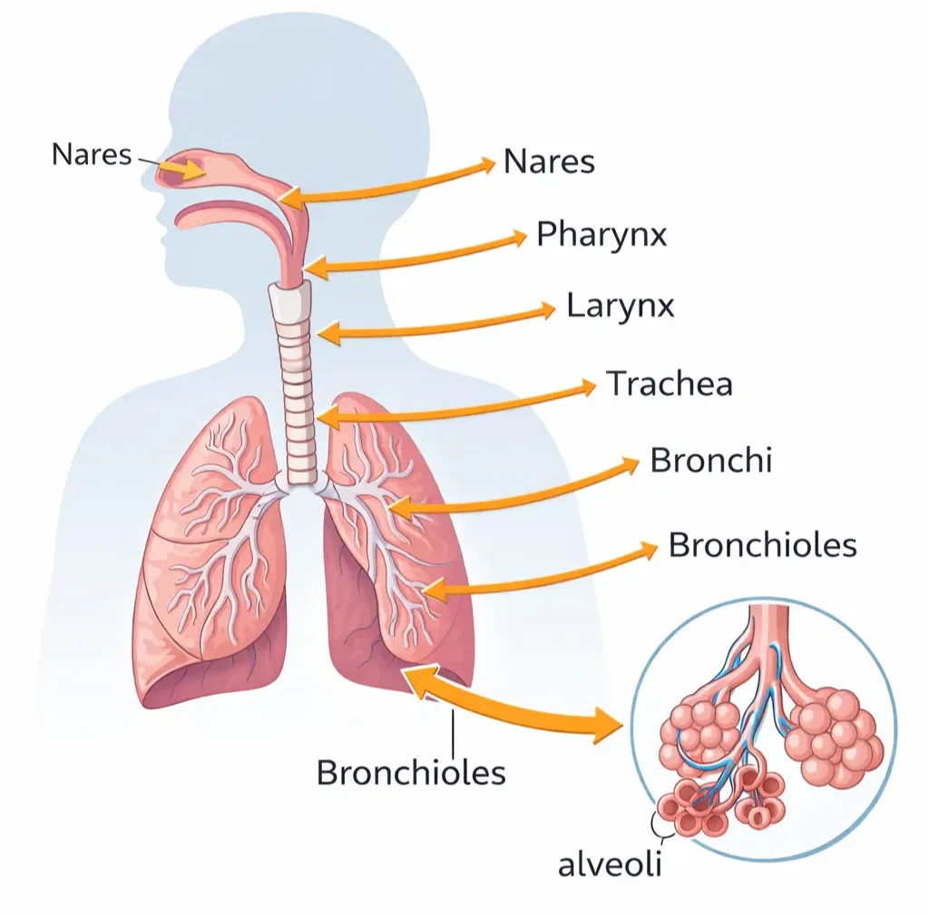 Diagram from the Respiratory System MCAT notes